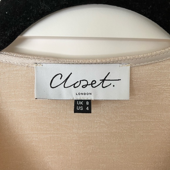 Closet London (ASOS) Wrap Front Jersey Dress in Stone - Picture 5 of 5